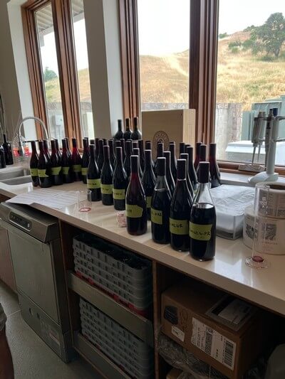 table full of bottles of wine