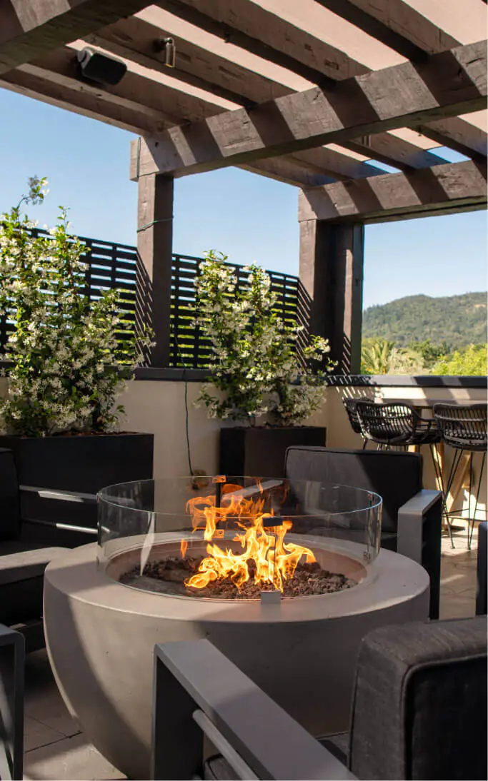 fire pit in rooftop