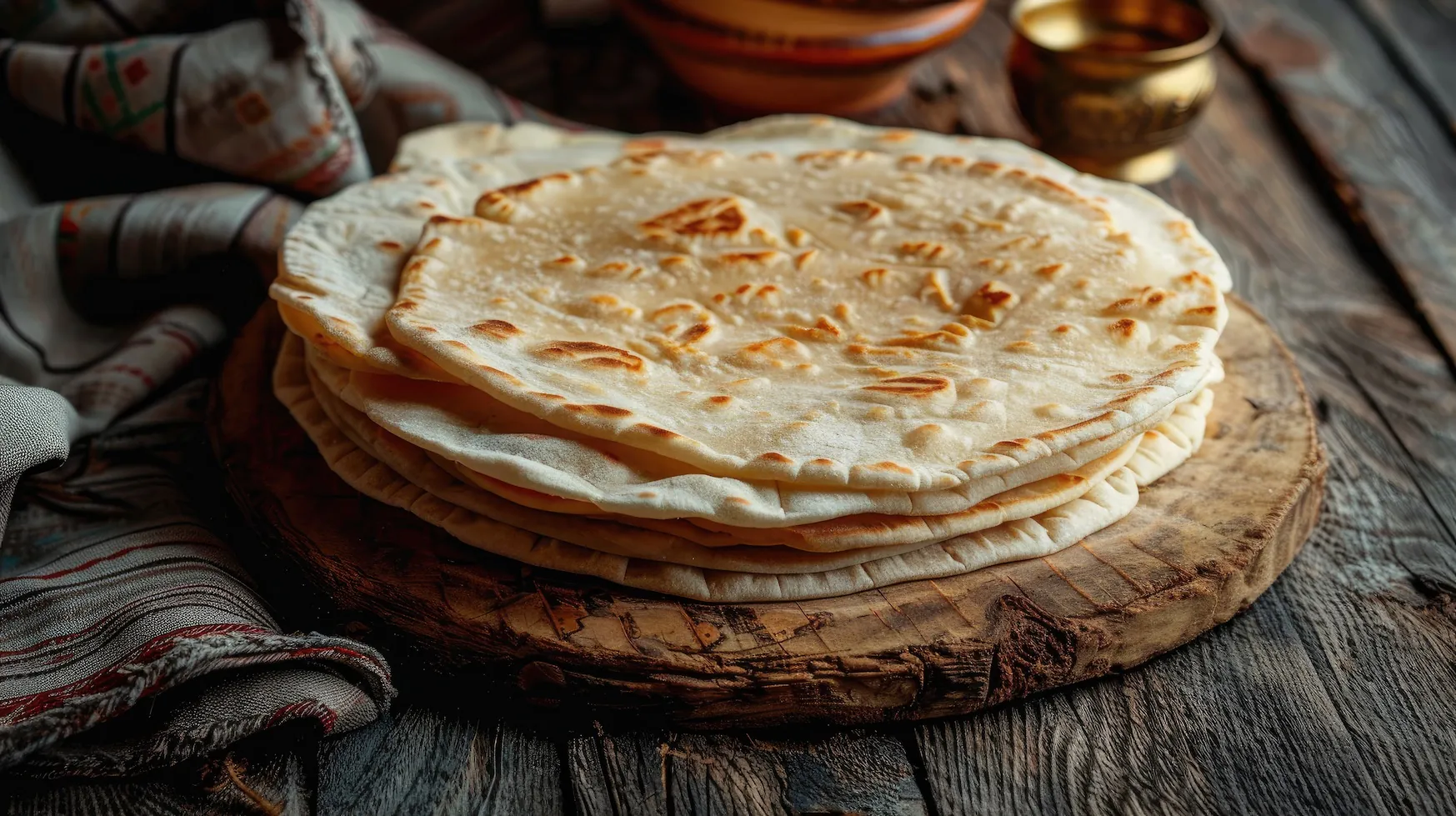 big stack of flatbread