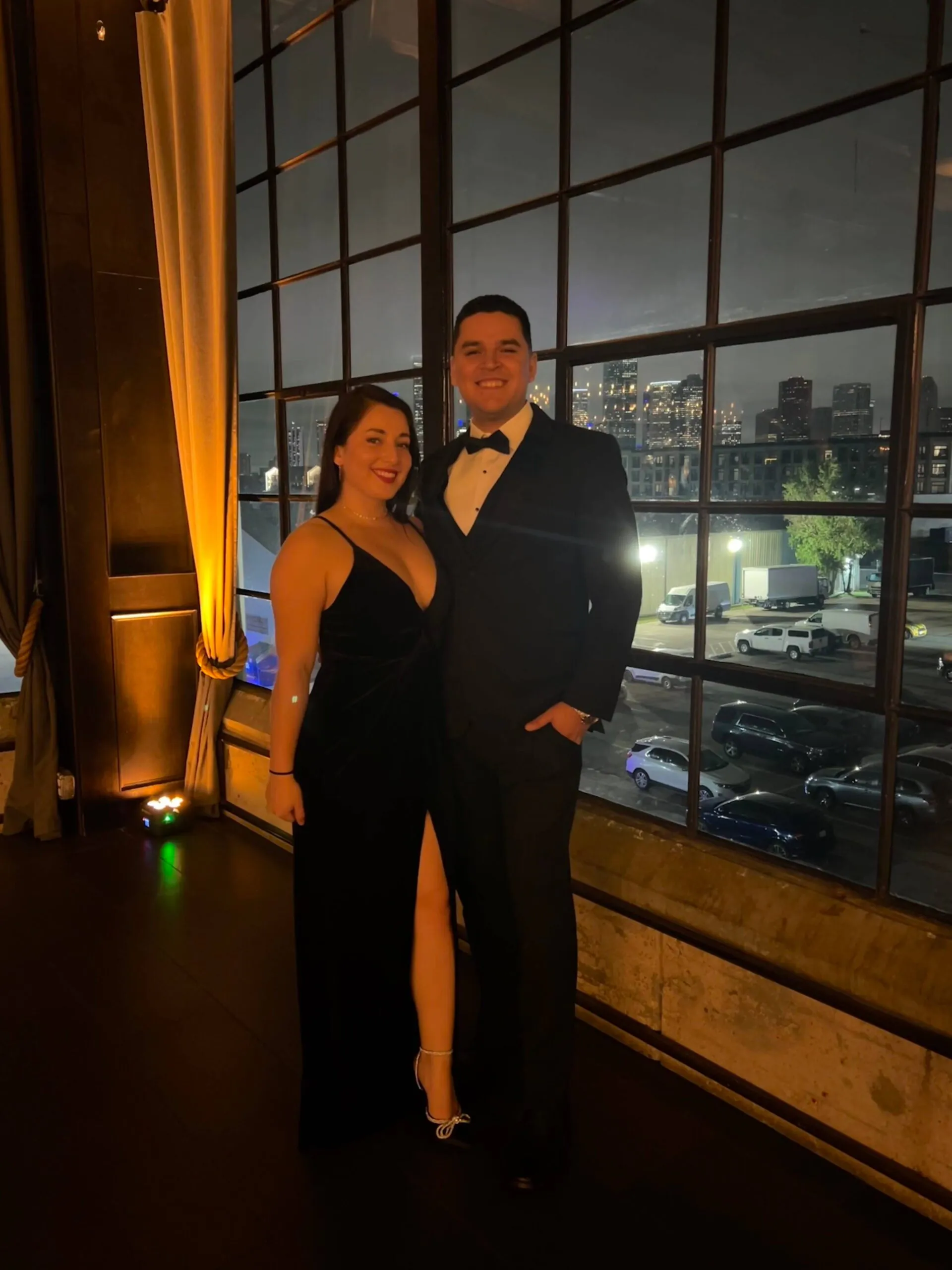 couple in black tie