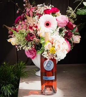 wine bottle flower arrangment